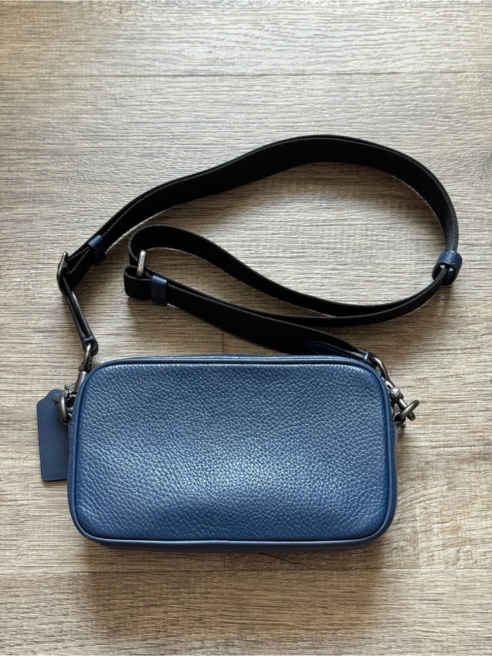 Coach Navy Pebbled Leather Crossbody Bag